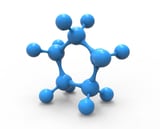 Blue molecule representing peptide science