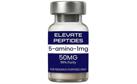 Vial of Elevate Peptides 5-amino-1mg research peptide, 50mg 99% purity